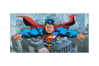 Tableau “Flying Over Metropolis” DC Comics - 100 x 50 cm