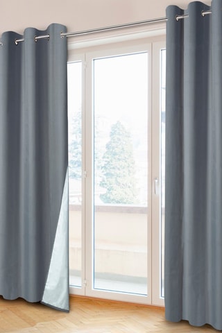 2 cortinados térmicos Antracite - 135 x 240 cm
