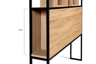 Tête de lit Manufacture - Imitation bois clair et noir