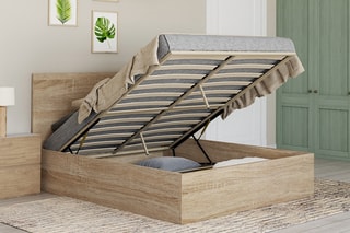Lit-coffre avec sommier en bois Sicilia - Couchage 140 x 190 cm
