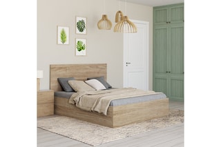Lit-coffre avec sommier en bois Sicilia - Couchage 140 x 190 cm