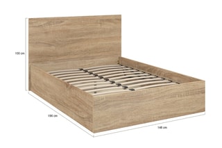 Lit-coffre avec sommier en bois Sicilia - Couchage 140 x 190 cm