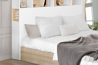 Tête de lit - Blanc et naturel