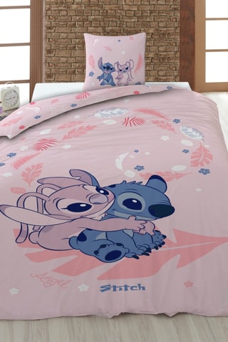 Conjunto de edredão Angel e Stitch Lilo e Stitch Disney - Rosa