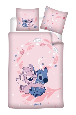 Conjunto de edredão Angel e Stitch Lilo e Stitch Disney - Rosa