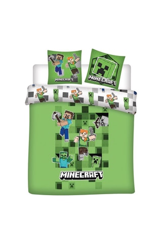 Conjunto de edredão Minecraft - Preto e vermelho
