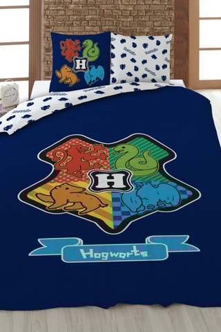 Conjunto de edredão em algodão 52 fios/cm² Harry Potter - Azul