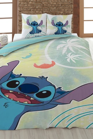 Conjunto de edredão em algodão 52 fios/cm² Stitch Lilo e Stich Disney - Azul