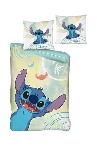 Conjunto de edredão em algodão 52 fios/cm² Stitch Lilo e Stich Disney - Azul