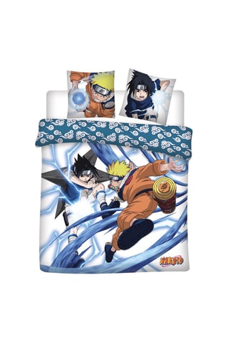 Conjunto de edredão Naruto - Azul e laranja
