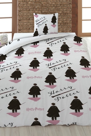 Conjunto de edredão Harry Potter - Branco e preto
