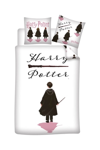 Conjunto de edredão Harry Potter - Branco e preto