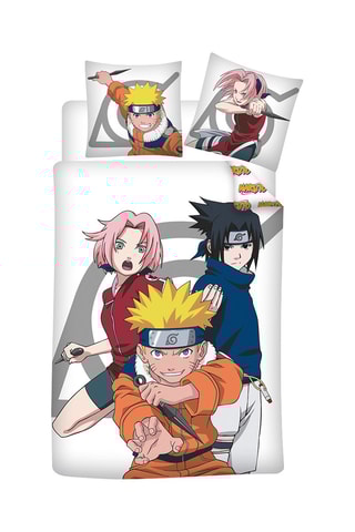 Conjunto de edredão Naruto - Branco e laranja
