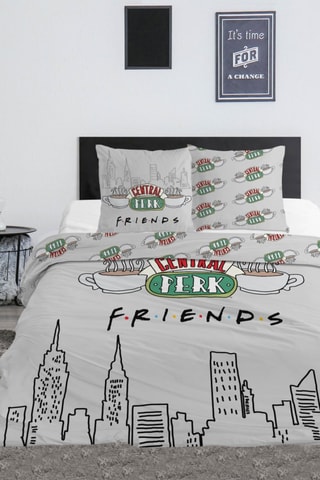 Conjunto de edredão Friends - Cinzento e verde