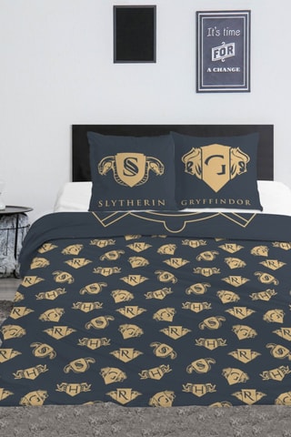 Conjunto de edredão Harry Potter - Preto e castanho