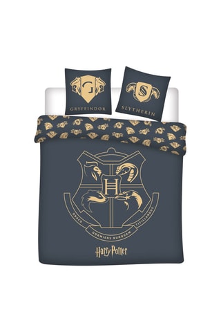 Conjunto de edredão Harry Potter - Preto e castanho