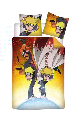 Conjunto de edredão Naruto - Amarelo e branco