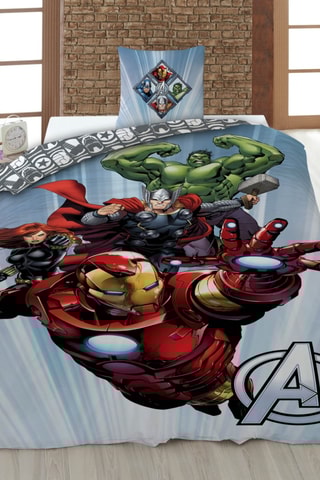 Conjunto de edredão Os Vingadores Marvel - Multicor