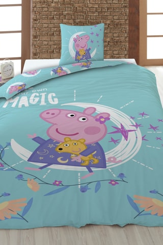 Conjunto de edredão Porquinha Peppa - Turquesa