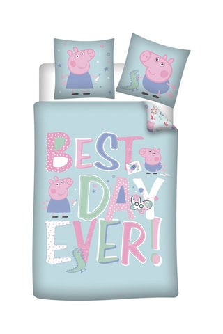 Conjunto de edredão Porquinha Peppa - Azul e rosa
