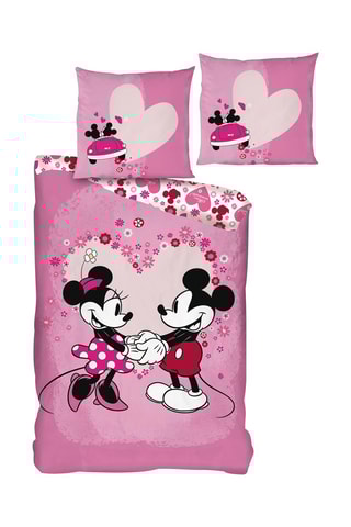 Conjunto de edredão Mickey e Minnie Disney - Rosa