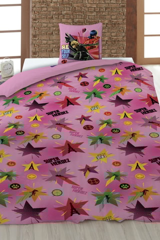 Conjunto de edredão Ladybug Miraculous - Rosa