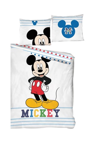 Conjunto de edredão em algodão 52 fios/cm² Mickey Disney - Branco