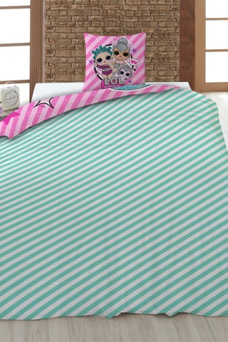 Conjunto de edredão em algodão 52 fios/cm² L.O.L Surprise - Rosa e azul