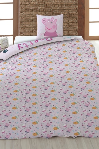 Conjunto de edredão em algodão 52 fios/cm² Porquinha Peppa - Rosa