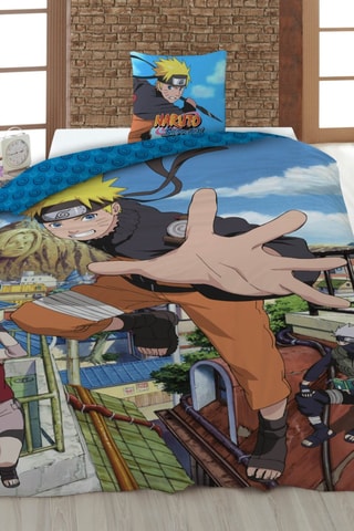 Conjunto de edredão em algodão 52 fios/cm² Naruto - Azul