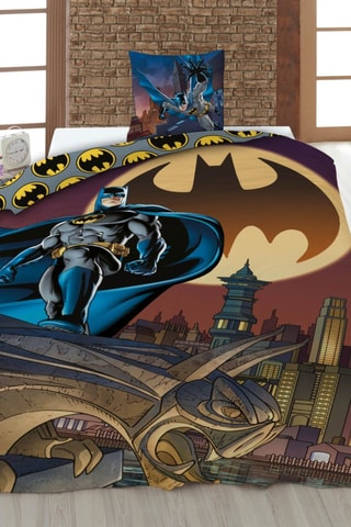 Conjunto de edredão Batman A Liga da Justiça Marvel - Castanho e amarelo