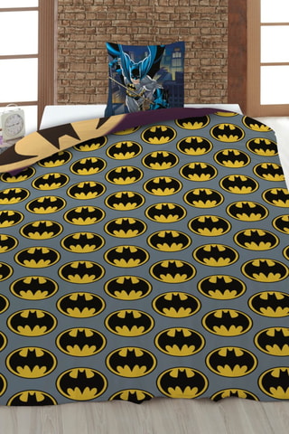Conjunto de edredão Batman A Liga da Justiça Marvel - Castanho e amarelo