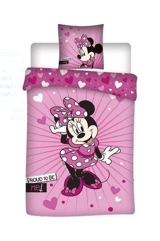 Conjunto de edredão em algodão 85 fios/cm² Mickey e Minnie Disney - Rosa