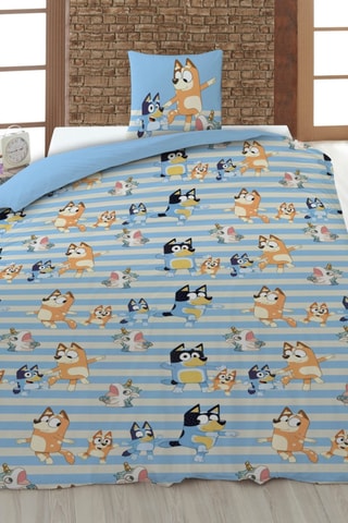 Conjunto de edredão em algodão 80 fios/cm² Bluey - Azul e laranja