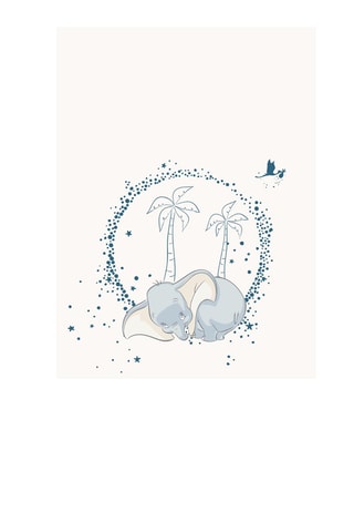 Manta Dumbo Disney - Branco e azul - 110 x 150 cm
