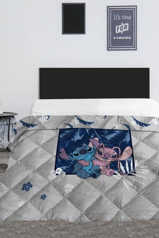 Edredão Angel e Stitch Lilo e Stitch Disney - Cinzento e azul
