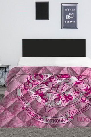 Edredão Harry Potter - Rosa e branco