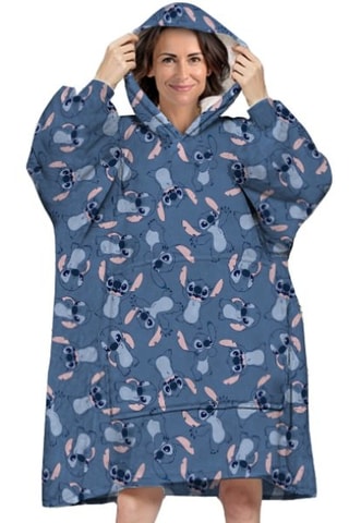Poncho com capuz Stitch Lilo e Stitch Disney - Azul