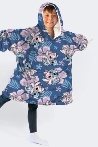 Poncho com capuz 7-14 anos Angel e Stitch Lilo e Stitch Disney - Azul e rosa
