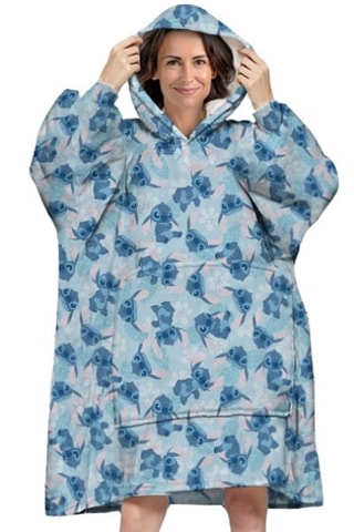 Poncho com capuz Adulto Stitch Lilo e Stitch Disney - Azul