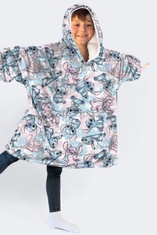 Poncho com capuz 7-14 anos Angel e Stitch Lilo e Stitch Disney - Azul e rosa