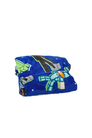 Poncho com capuz 7-14 anos Minecraft - Azul e verde