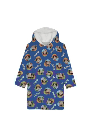 Poncho com capuz Adulto One Piece - Azul