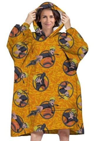 Poncho com capuz Adulto Naruto - Amarelo