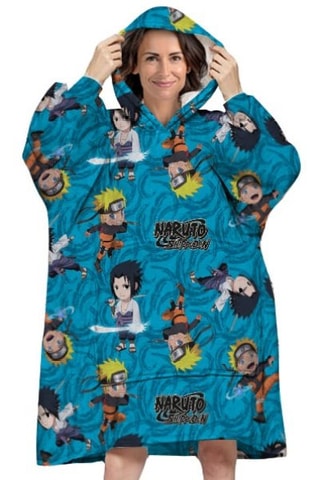 Poncho com capuz Adulto Naruto - Azul