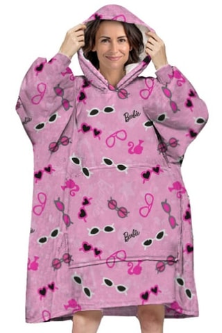 Poncho com capuz Adulto Barbie - Rosa