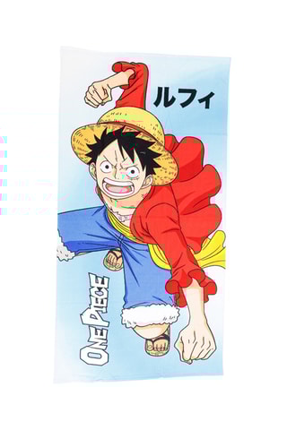 Toalha de praia Monkey D. Luffy One Piece - Azul e vermelho - 70 x 140 cm