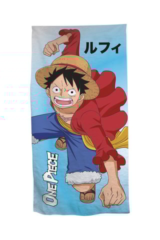Toalha de praia Monkey D. Luffy One Piece - Azul e vermelho - 70 x 140 cm