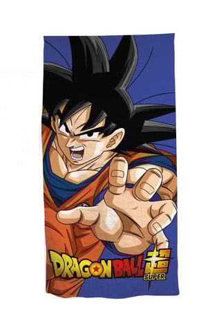 Toalha de praia Son Gôku Dragon Ball Super - Azul e laranja - 70 x 140 cm