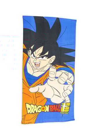Toalha de praia Son Gôku Dragon Ball Super - Azul e laranja - 70 x 140 cm